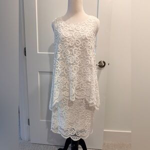 Elegant White Lace Dress, Max Studio NWT